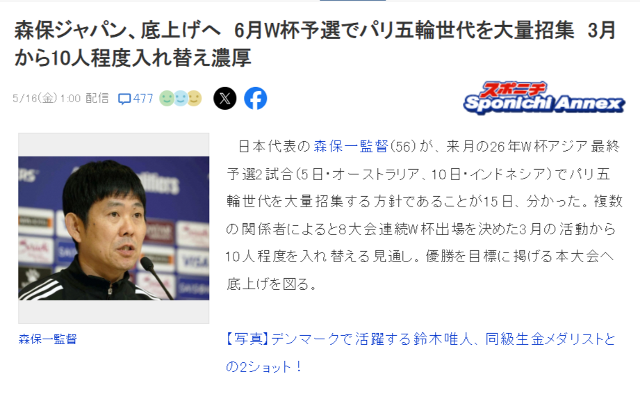 日本队备战阵容大调整，球迷担心战绩受影响的简单介绍